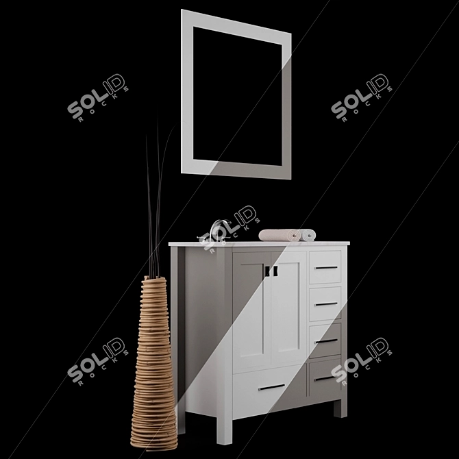 Newtown 36" Single Vanity Set 3D model image 2