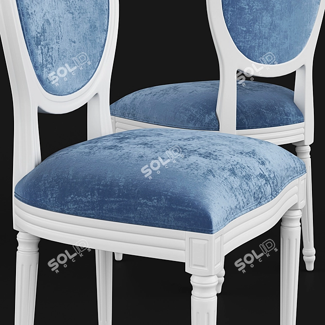 French-Style Dining Chair Set 3D model image 2
