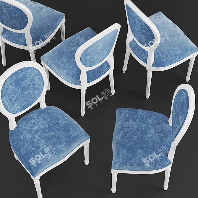 French-Style Dining Chair Set 3D model image 3