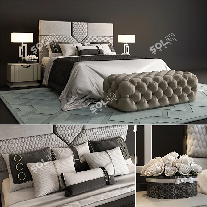 Title: FORLI Collection: FRATELLI BARRI Bed Set 3D model image 1