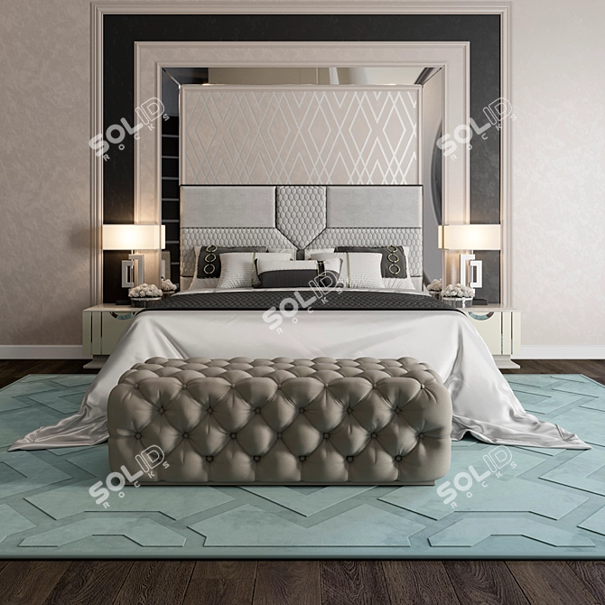 Title: FORLI Collection: FRATELLI BARRI Bed Set 3D model image 2