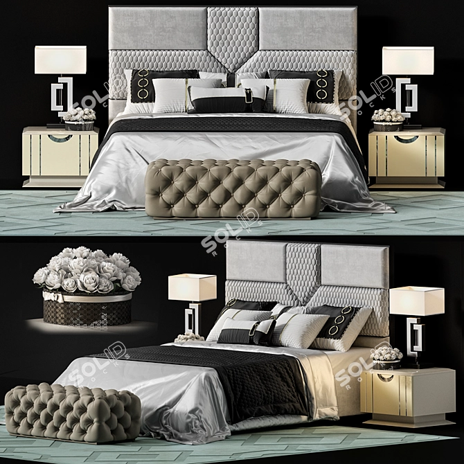 Title: FORLI Collection: FRATELLI BARRI Bed Set 3D model image 4