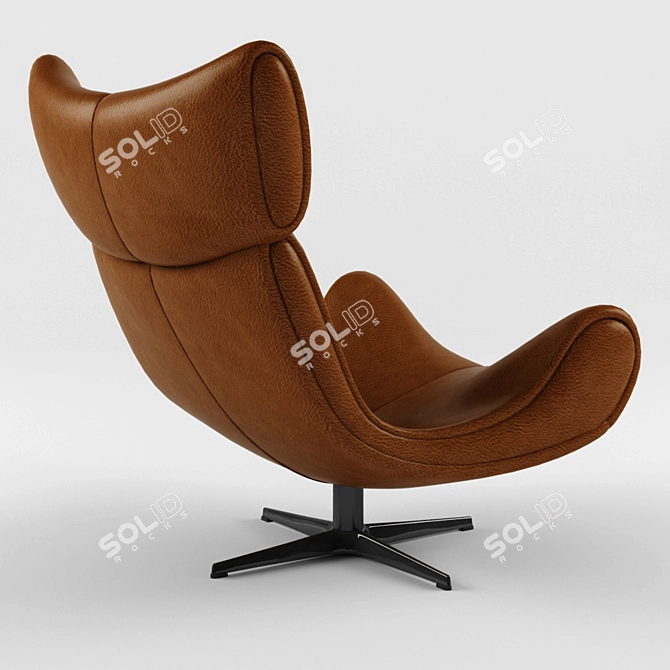 Luxurious Brown Fabric Lounge Chair 3D model image 2