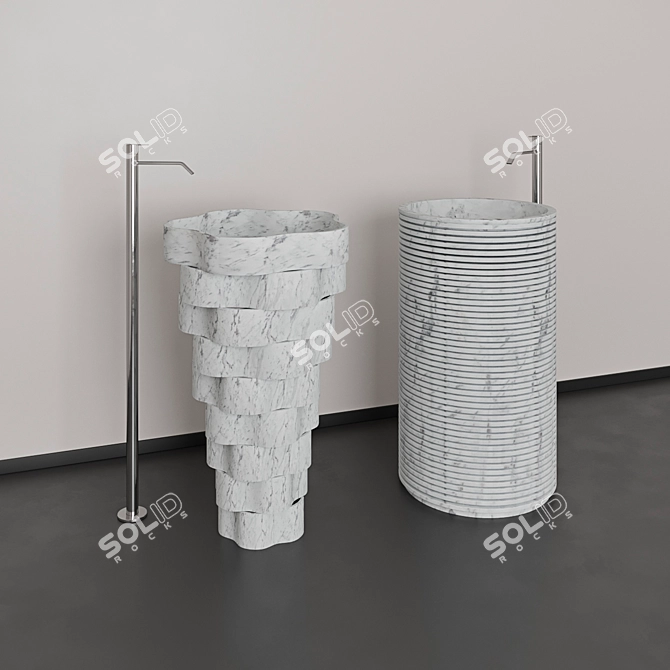 Elegant Lupi Washbasin 3D model image 1