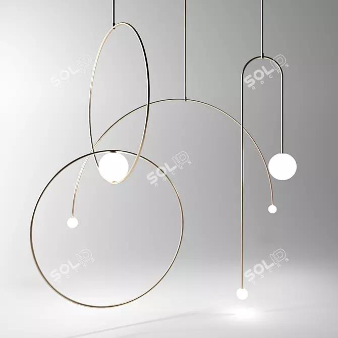 Modern Minimalist Ceiling Lights 3D model image 1