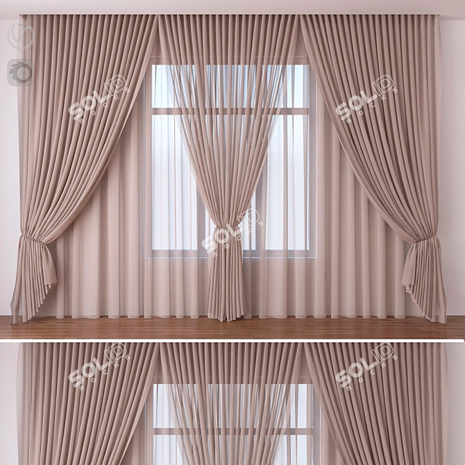 Elegant Drapery 3D model image 1