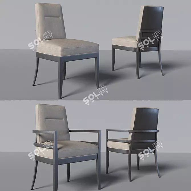 Modern Artisan Dining Set 3D model image 2