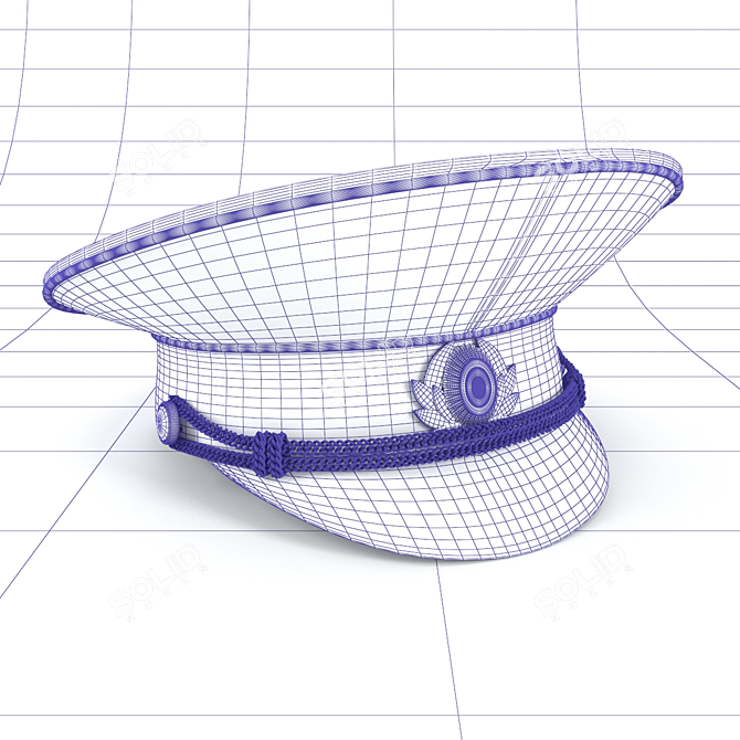 Product Title: Police Traffic Officer Cap 3D model image 3