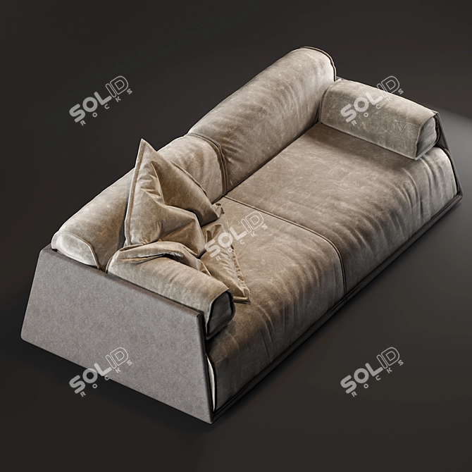 Baxter-Hard & Soft Sofa: Sleek Style 3D model image 2