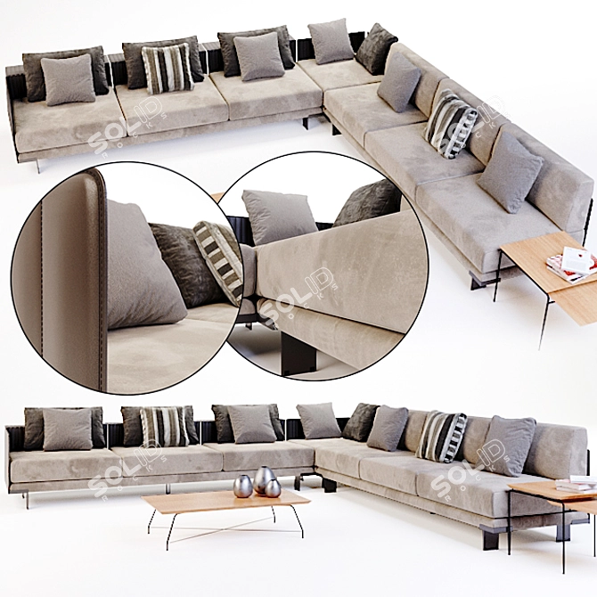 Luxury Loft Sofa: Il Ariston-Giorgio Saporiti 3D model image 1