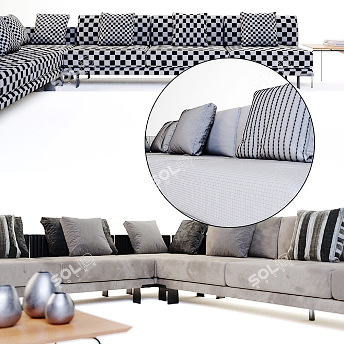 Luxury Loft Sofa: Il Ariston-Giorgio Saporiti 3D model image 3