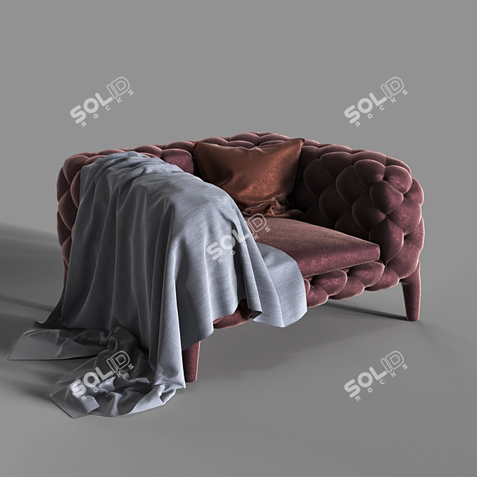 Cozy Velvet Armchair 3D model image 1