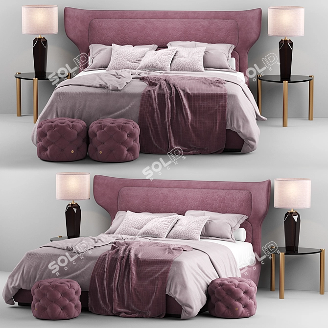 Luxurious Roberto Cavalli Guam Bed 3D model image 1