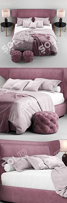 Luxurious Roberto Cavalli Guam Bed 3D model image 2