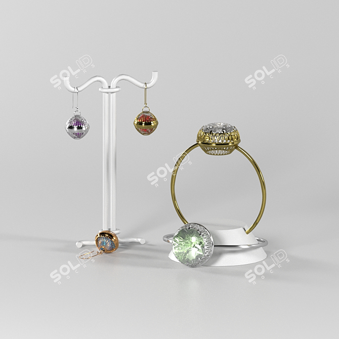 Vintage Jewelry Set 3D model image 1