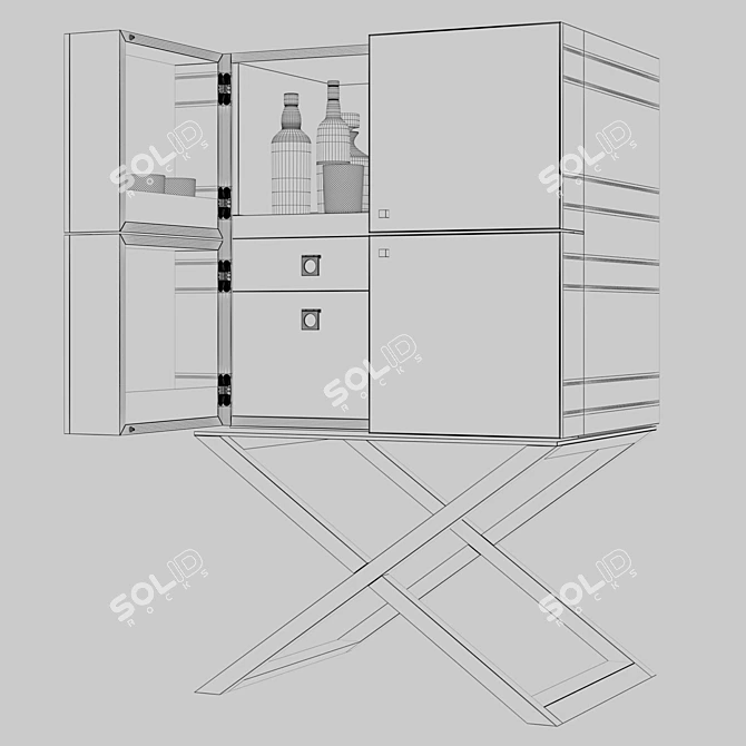 Armani Casa Club Cabinet: Elegant and Functional 3D model image 3