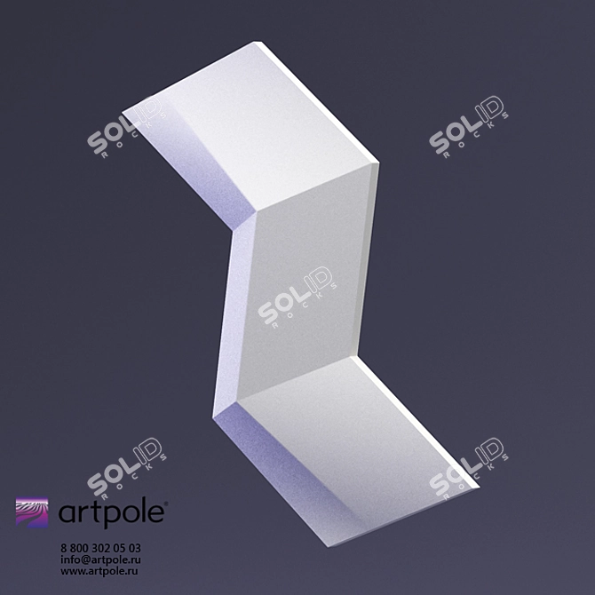 Mercury 3D Plaster Panel: Elegant and Textured 3D model image 1