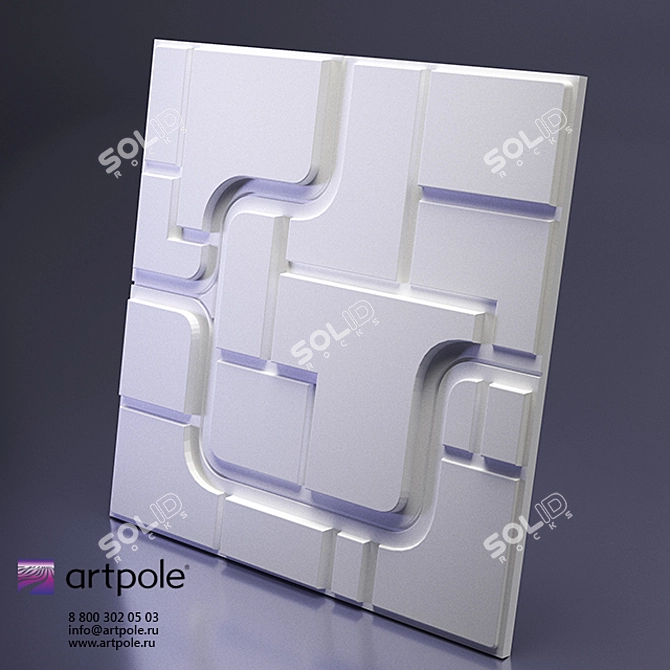 3D Plaster Space Panels 3D model image 1