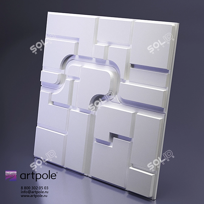 3D Plaster Space Panels 3D model image 2