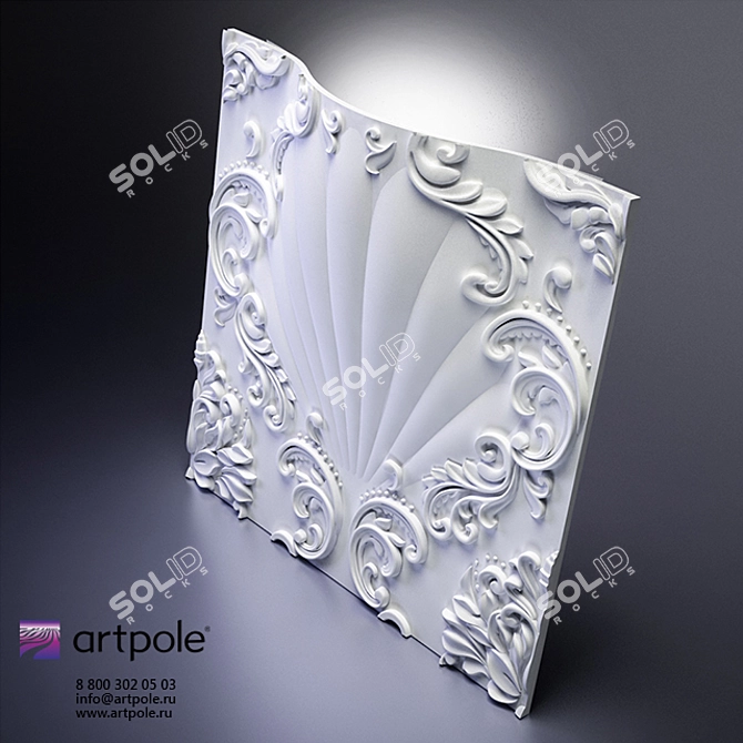 Valencia 3D Plaster Panel by Artpole 3D model image 2