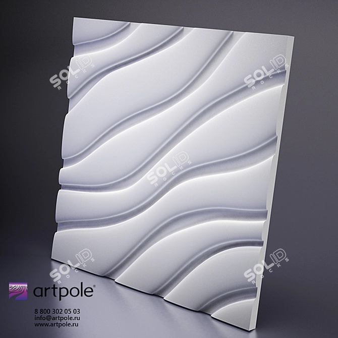 Title: Plaster Velvet 3D Panel - Artistic Gypsum Elegance 3D model image 1