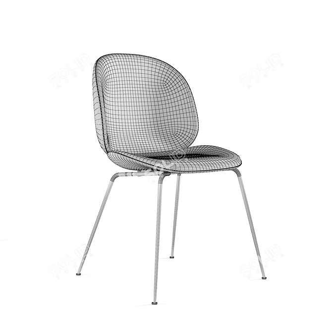 Modern GUBI Beetle Chair: Elegant Upholstered Design 3D model image 7