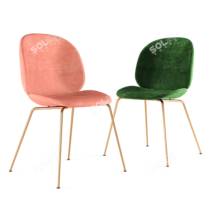 Modern GUBI Beetle Chair: Elegant Upholstered Design 3D model image 9