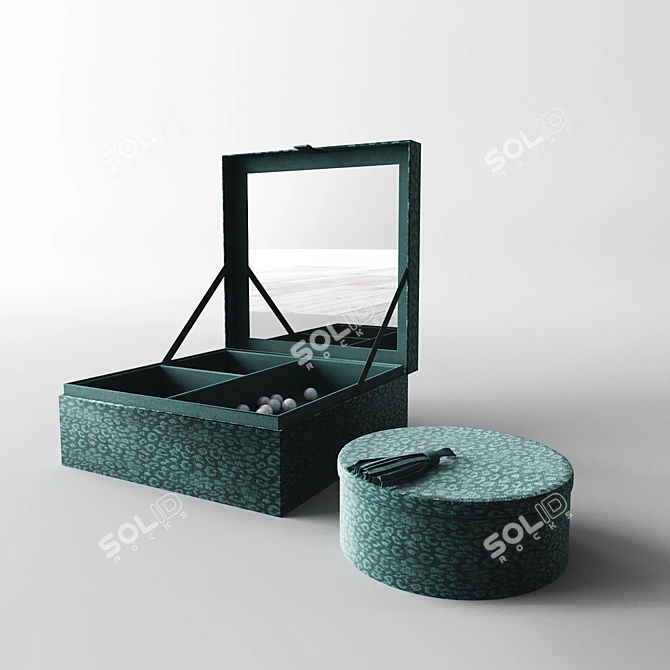 Luxury Suede Jewelry Boxes from H&M 3D model image 1