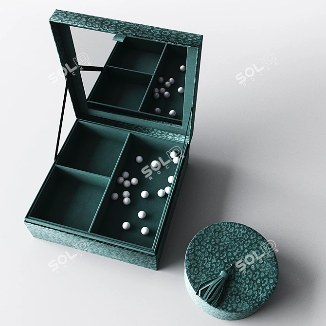 Luxury Suede Jewelry Boxes from H&M 3D model image 2