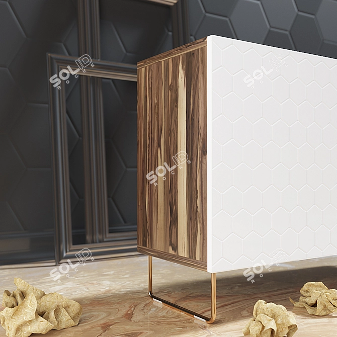 Space-Saving Chest of Drawers with Textured Surface - IKEA 3D model image 2