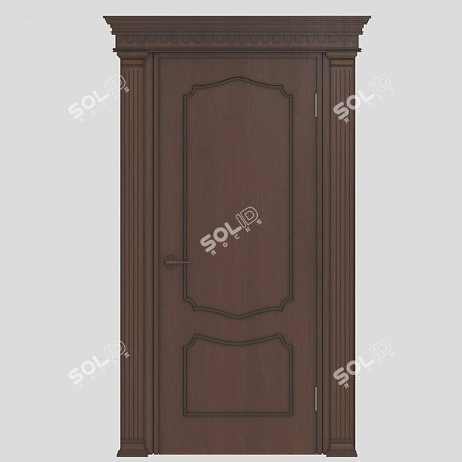 Elegant Ebony Door 3D model image 1