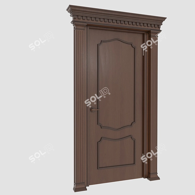 Elegant Ebony Door 3D model image 2