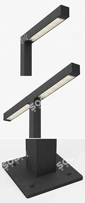 Steel Profile Streetlights, Black Finish 3D model image 2