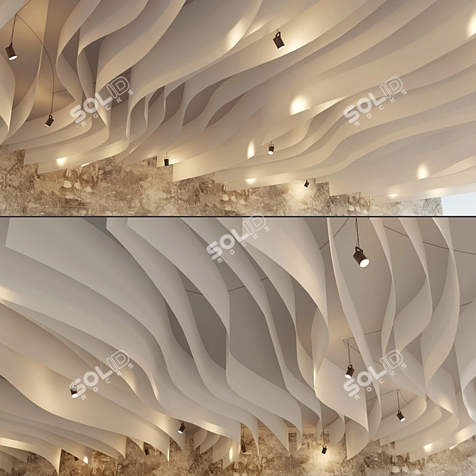 Versatile Fabric Suspended Ceiling 3D model image 3