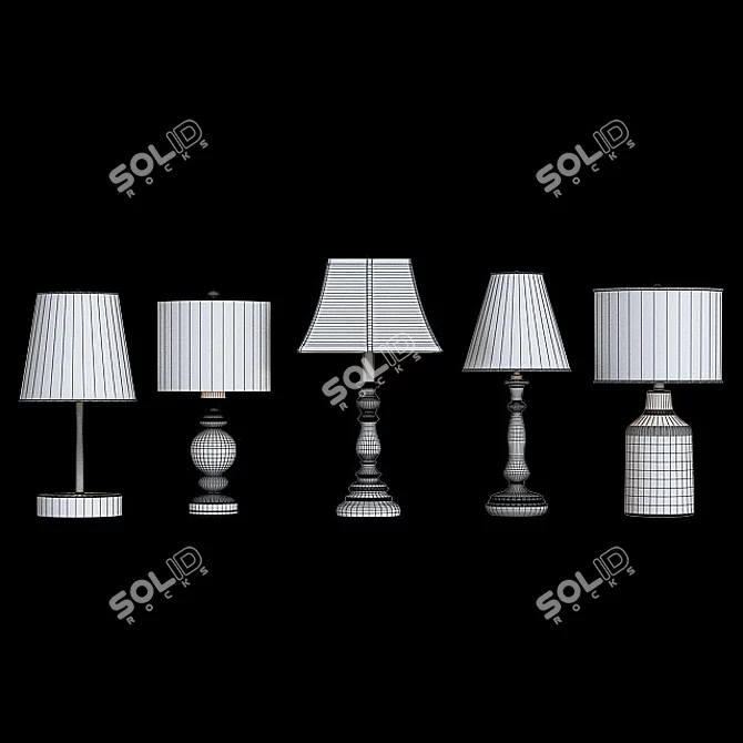 Elegant Lamp Set: Hayden, Oxford, Dryden, Alina, and Ariana 3D model image 2