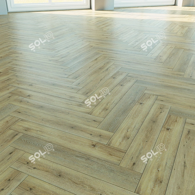 Natural Wood Parquet Flooring 3D model image 2