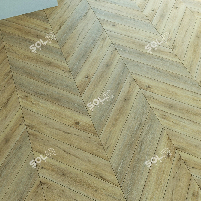 Natural Wood Parquet Flooring 3D model image 3