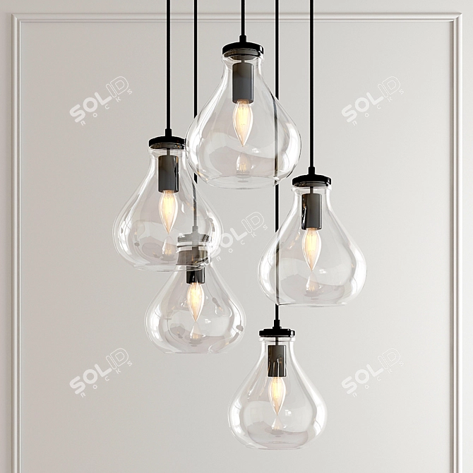 Stunning Glass Pendant Necklace 3D model image 1