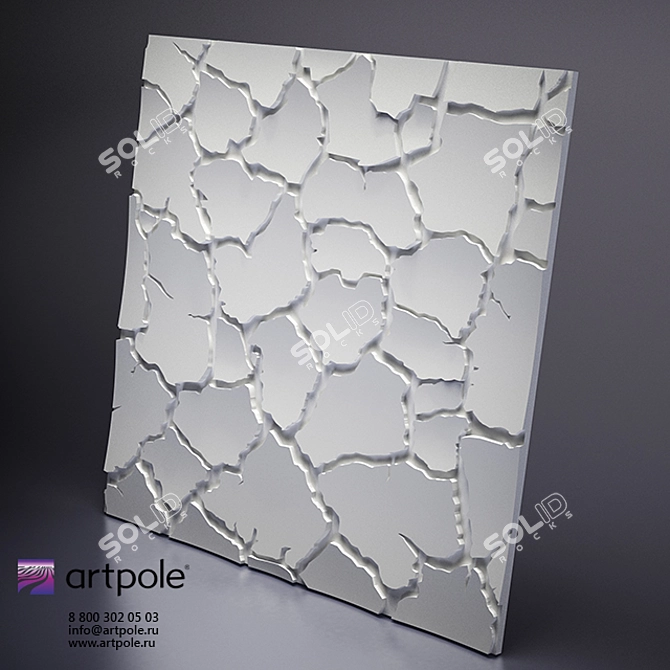 Sahara Plaster 3D Panel: Artistic Innovation 3D model image 1