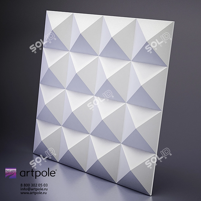 3D Plaster Panel with Zoom Effect 3D model image 1