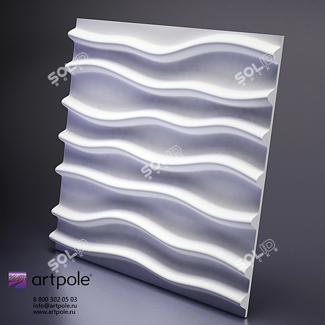 3D Plaster Stems Panel - Artistic Elegance 3D model image 1