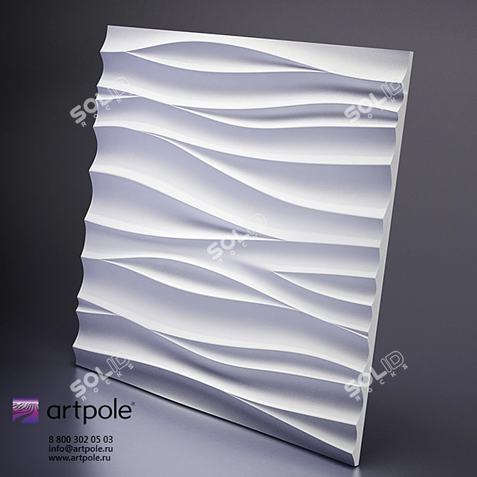 Elegant 3D Silk Panel: Artpole 3D model image 1