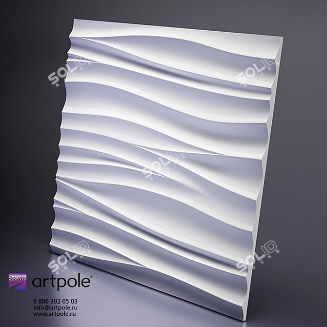 Elegant 3D Silk Panel: Artpole 3D model image 2