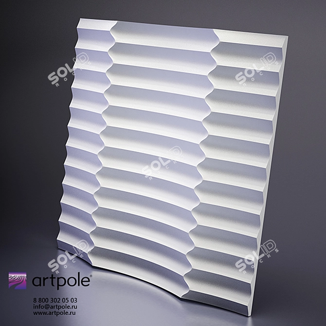 Ruffled Elegance: Plaster 3D Panel by Artpole 3D model image 1