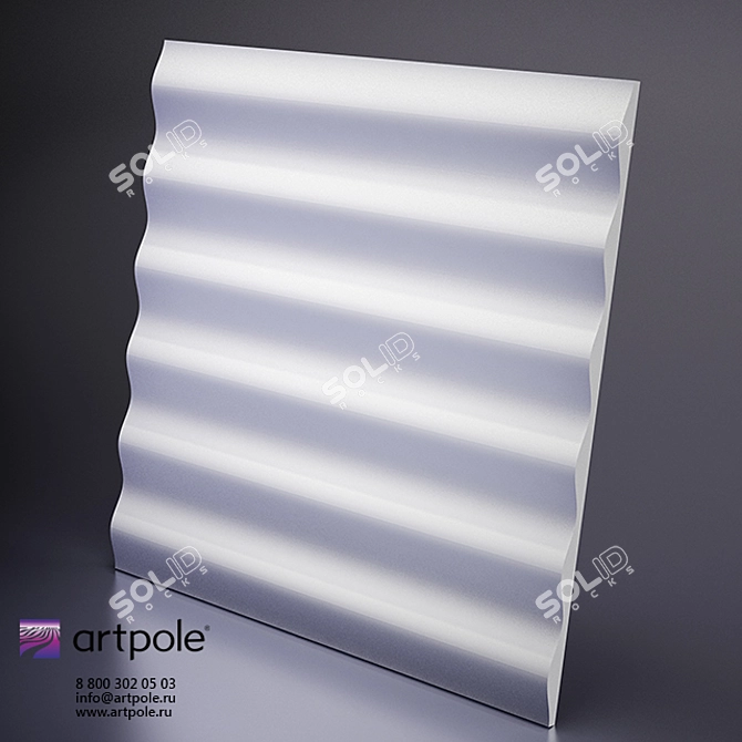 3D Hills Panel: Authentic Plaster Design 3D model image 1