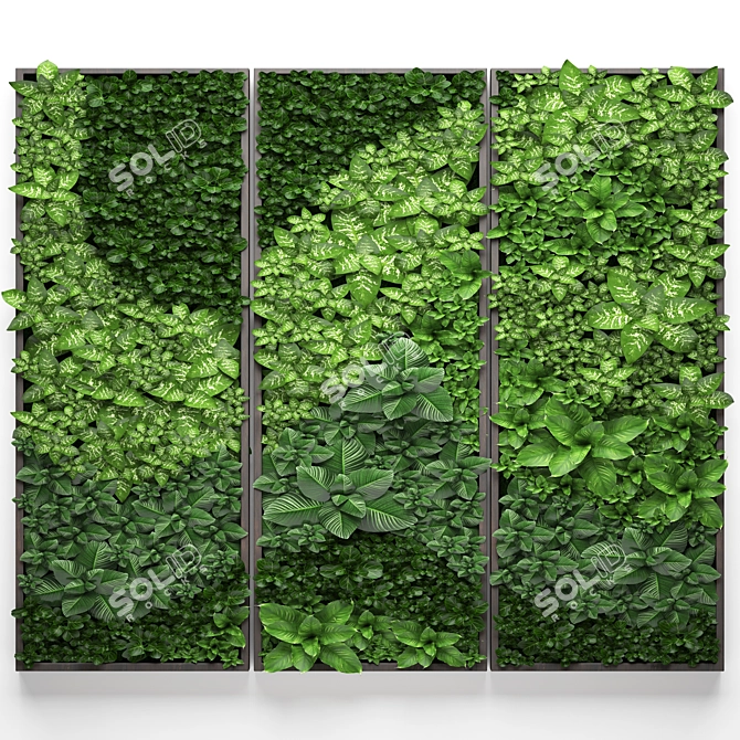 Eco-Design Green Wall Module 3D model image 1