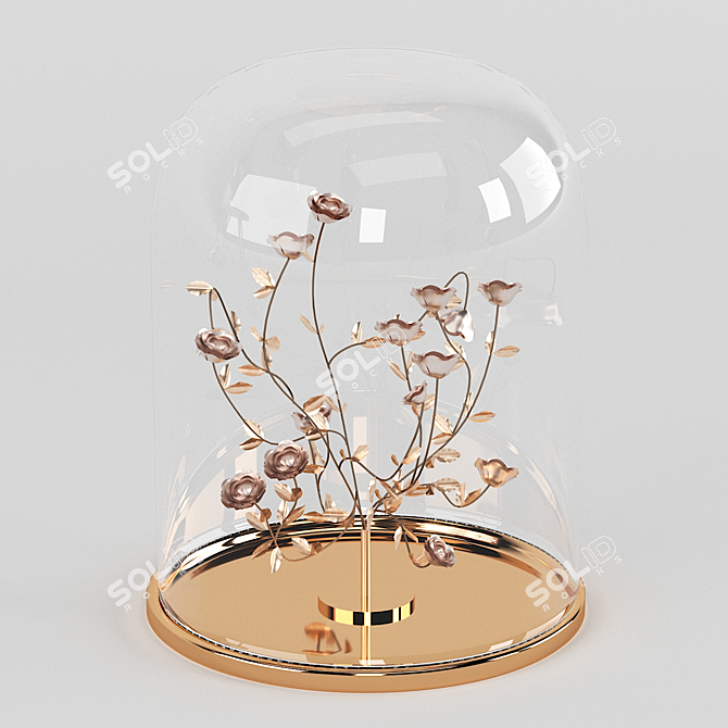 Rose-filled Decorative Flask 3D model image 1