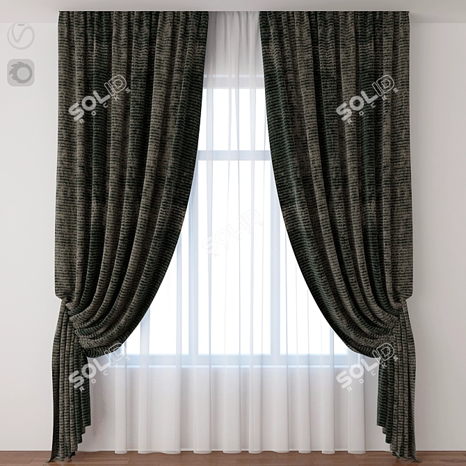 Elegant Drapery: Sophisticated Curtain for a Stylish Home 3D model image 1