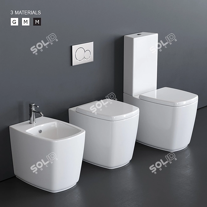 GALASSIA SA02 - Stylish Ceramic Toilet 3D model image 1