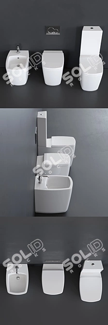 GALASSIA SA02 - Stylish Ceramic Toilet 3D model image 2